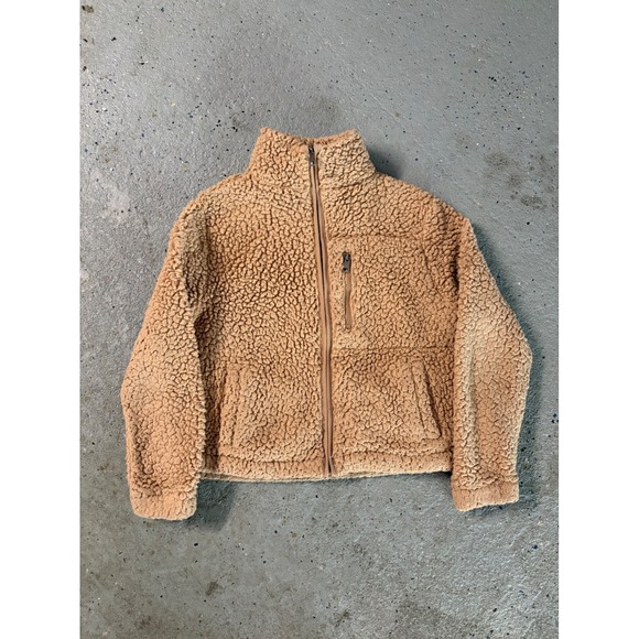 Love Tree Jackets & Blazers - Love Tree Sherpa Fleece Jacket Camel Tan Full Zip Mock Neck Medium